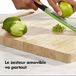 OXO Good Grips Râpe quatre faces avec zesteur et récupérateur amovibles ? Râpe pour la cuisine en acier inoxydable -Noir - Vert pas cher