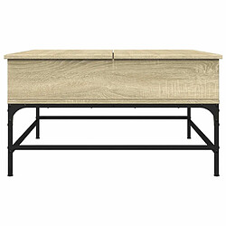 Maison Chic Table basse pour salon | Table à café chêne sonoma 80x80x45 cm bois d'ingénierie et métal -GKD16533 pas cher