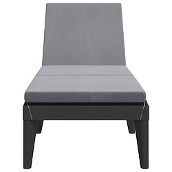 Avis vidaXL Chaise longue avec coussin anthracite 186x60x29 cm PP