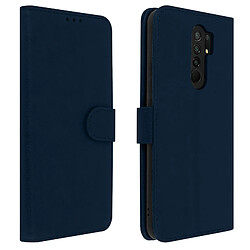 Avizar Étui pour Xiaomi Redmi 9 Clapet Portefeuille Fonction Support Vidéo Bleu Nuit