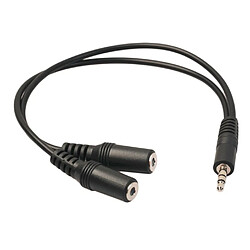 Cable Adaptateur dédoubleur prise jack 3.5 mm mâle femelle Audio Couleur Noir - Visiodirect -