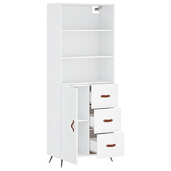 Avis vidaXL Buffet haut Blanc 69,5x34x180 cm Bois d'ingénierie