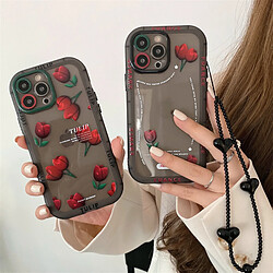 GUPBOO Étui pour iPhone11ProMax Retro Tulip Niche Coque Téléphone Bracelet Silicone