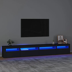 Maison Chic Meubles TV avec lumières LED - Banc TV pour salon Noir 270x35x40 cm -MN20023