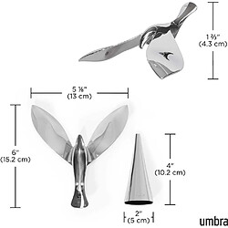 Avis Umbra Décapsuleur oiseau design en métal chromé Tipsy.