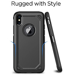 Wewoo Coque renforcée noir pour iPhone X Antichoc Robuste Armure Housse de Protection