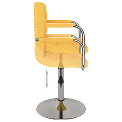 Acheter vidaXL Chaise de salle à manger Jaune Tissu