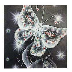 Peinture de diamant Drill spécial spécial bricolage Sparkle Butterfly Picture White