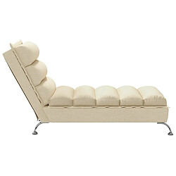 Acheter vidaXL Chaise longue avec coussins crème tissu