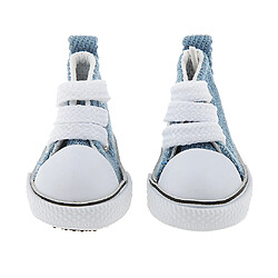 Paire De Haut En Dentelle Haute Chaussures De Toile Pour 1/6 Poupée Bjd Bleu Accessoire Denim