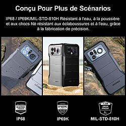 Acheter Smartphone DOOGEE V20 PRO imagerie thermique Android 12 12Go+256Go 6.43" écran 5G téléphone portable 6000mAh batterie 33W charge rapide-Noir