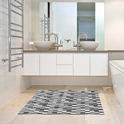 Alter Tapis de salle de bain, 100% Made in Italy, Tapis résistant aux taches avec impression numérique, Tapis antidérapant et lavable, Modèle optique - Adelaide, cm 62x52