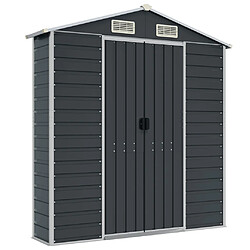 Helloshop26 Abri de jardin cabane cabanon maison de stockage remise extérieur hangar outils robuste 191 x 980 x 198 cm acier galvanisé anthracite 02_0022192 pas cher