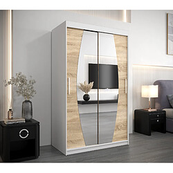 Abiks Meble Armoire Elypse à portes coulissantes 200/120/62 2 portes (blanc/sonoma)