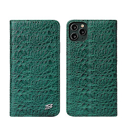 Wewoo Coque Pour iPhone 11 Pro Crocodile Texture PC + TPU Housse en cuir à rabat horizontal avec support et fentes cartes et portefeuille vert