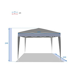 Toile de toit ardoise pour tonnelle Easy Up - 3 x 3 m - Hespéride