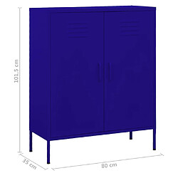 vidaXL Armoire de rangement Bleu marine 80x35x101,5 cm Acier pas cher