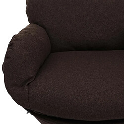 Mendler Fauteuil relax + pouf HWC-L12, Fauteuil TV Fauteuil à bascule Fonction bascule, pivotant, métal tissu/textile ~ marron pas cher