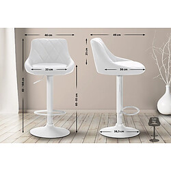 Non Tabouret de bar Lazio simili cuir blanc