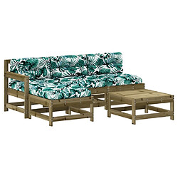 Maison Chic Salon de jardin 5 pcs + coussins - Mobilier/Meubles de jardin - Table et chaises d'extérieur bois de pin imprégné -MN53119