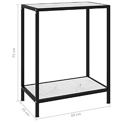 vidaXL Table console Blanc 60x35x75 cm Verre trempé pas cher