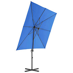 Avis ComfortXL Parasol Déporté Avec Mât En Acier Bleu Azuré 250x250 Cm