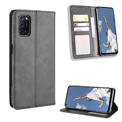 Etui en PU auto-absorbé rétro noir pour votre OPPO A52/A72/A92