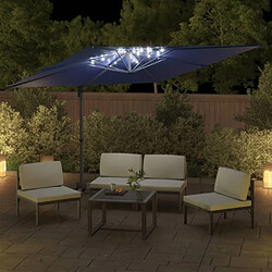 Avis Maison Chic Parasol Jardin | Parasol cantilever à LED Bleu azuré 400x300 cm - GKD77736