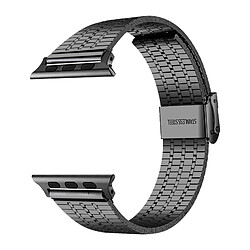 Avizar Bracelet pour Apple Watch 41mm / 40mm / 38 mm Maillons Carré Acier Noir