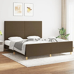 vidaXL Cadre de lit sans matelas marron foncé 180x200 cm tissu