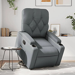 Maison Chic Fauteuil Relax pour salon, Fauteuil inclinable Gris Similicuir -GKD19722