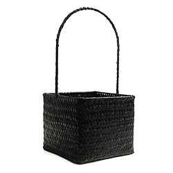 Acheter Seagrass Basket Ventre Porte-Jouets Plante Panier De Rangement Noir L