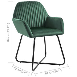 vidaXL Chaises à manger lot de 2 vert velours pas cher