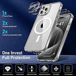 Coque Silicone Transparente Compatible Magsafe + Verres Trempes et Protections Camera Arriere X2 Pour iPhone 15 Pro Little Boutik®