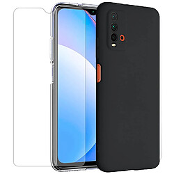 Film protecteur verre trempé pour Xiaomi Redmi 9T 6.53" + Coque de protection noir souple - VISIODIRECT -