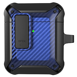 Coque en TPU antichoc avec boucle, noir/bleu pour votre AirPods 1/2