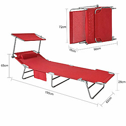 SoBuy OGS48-R Chaise Longue Bain de Soleil Transat de Relaxation Pliable et Réglable