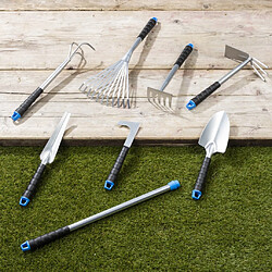 HI Ensemble d'outils de jardin 8 pcs Argenté Métal