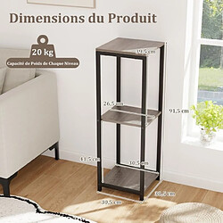 Avis Helloshop26 Supports de plantes métallique à 3 niveaux porte-plantes d'angle avec dispositifs anti-basculement organisateur de pots de fleurs carré gris 20_0009309