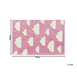 Beliani Tapis enfant motif nuage rose 60 x 90 cm GWALIJAR