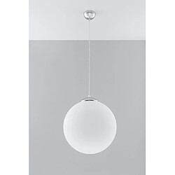 Luminaire Center Suspension UGO verre/acier blanc/chrome 1 ampoule