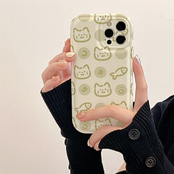 GUPBOO Étui pour iPhone13ProMax Plein écran chat et poisson étui en silicone pour téléphone portable de style japonais et coréen