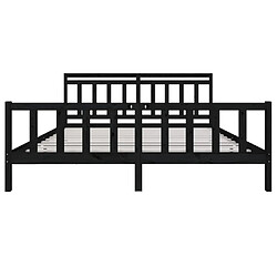 Avis vidaXL Cadre de lit sans matelas noir bois massif 200x200 cm