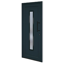 vidaXL Porte d'entrée anthracite 88x200 cm PVC