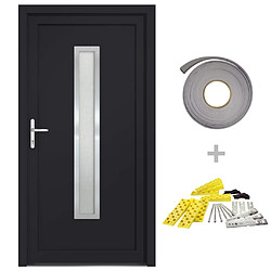 vidaXL Porte d'entrée anthracite 108x208 cm PVC