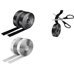 LogiLink Klettband-Set, 2er Set, 25 mm x 5 m, schwarz selbstklebende Klettbandrollen (Haken & Schlaufen), - 1 Stück (KAB0080)