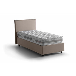 Avis Autrement Talamo Italia Lit simple Anna avec conteneur, Made in Italy, en tissu amovible, 80x190 cm, avec ouverture latérale, Tortora, avec matelas inclus.