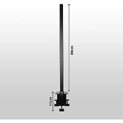 Duronic DM453POLE Potence de 80 cm à trois fixations pour support d'écran de | Compatible avec toutes les gammes | Permet d'avantage de flexibilité pour ajuster la hauteur de l'écran