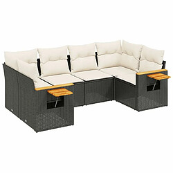 Maison Chic Ensemble Tables et chaises d'extérieur 6pcs avec coussins,Salon de jardin noir résine tressée -GKD736735