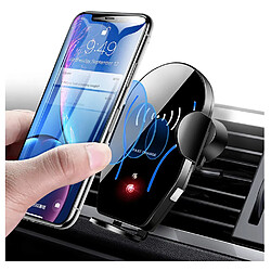 Chrono Support de chargeur de voiture sans fil, support de téléphone de voiture à charge rapide Qi 10W 7.5W à serrage automatique Compatible avec iPhone 11/11 Pro/11 Pro Max/X/XR/Xs/Xs Max/8/8 Plus, Samsung S20/S10/ S10+/S9+/S8+(Noir)